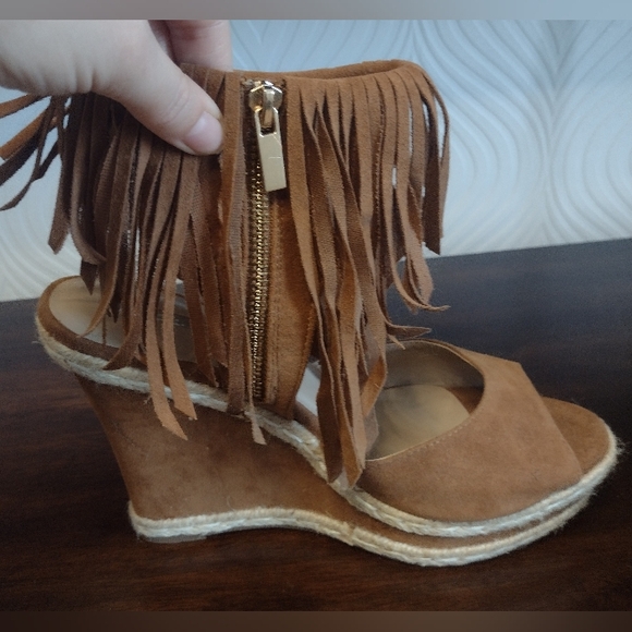 Mark. Faux Suede Fringe Wedges - Picture 3 of 6
